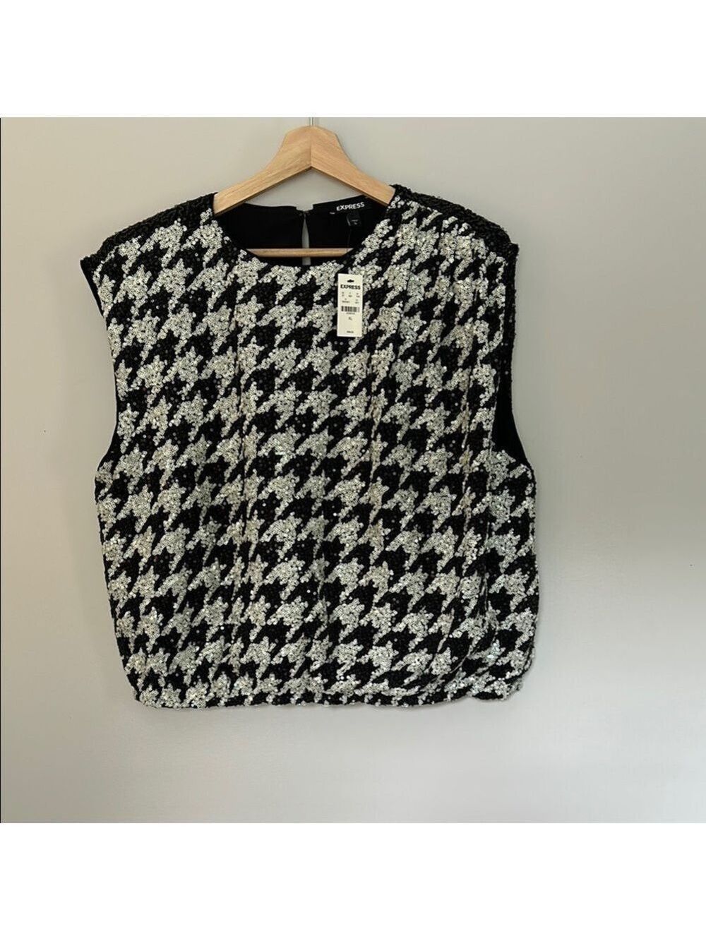 NWT Express Herringbone Sequin Top